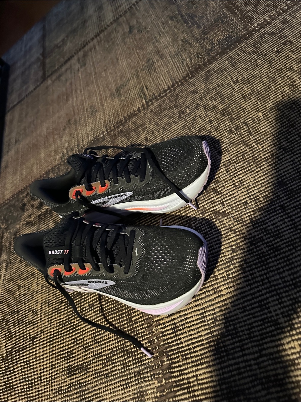 Brooks Black Running Shoes with Purple and Orange Details